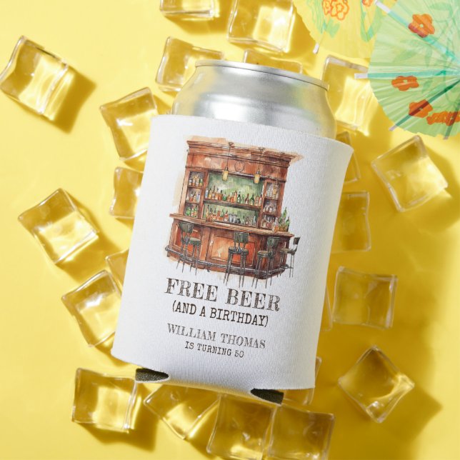 Porta-lata Aniversário Livre Personalizado De Cerveja Em Qual (Verão in situ)