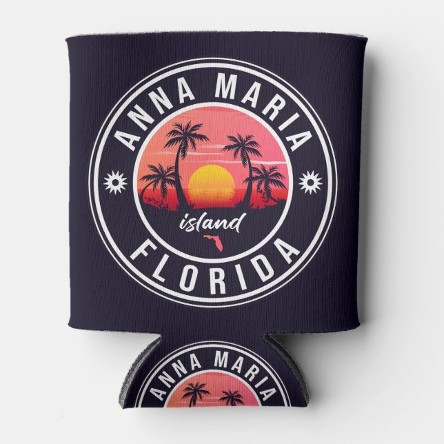 Porta-lata Anna Maria Island Florida Beach Retro Sunset 60 (Frente)