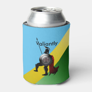 Porta-lata Antigo guerreiro espartano azul amarelo verde