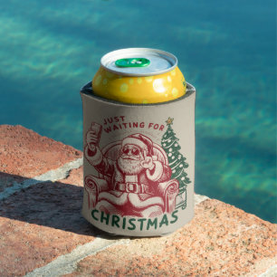 Porta-lata Apenas Esperando Pelo Natal Papai Noel Retrô Diver
