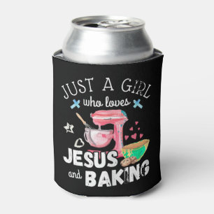 Porta-lata Apenas Uma Menina Que Ama Jesus E Baking - Chr Eng