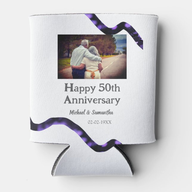 Porta-lata aplausos para o aniversário de 50 anos adicionar n (Frente)