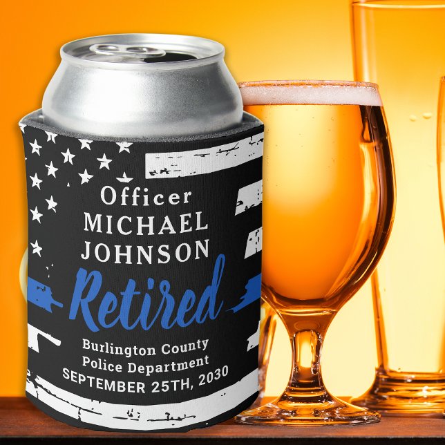 Porta-lata Aposentação da Polícia de Bandeira Azul fina (Criador carregado)