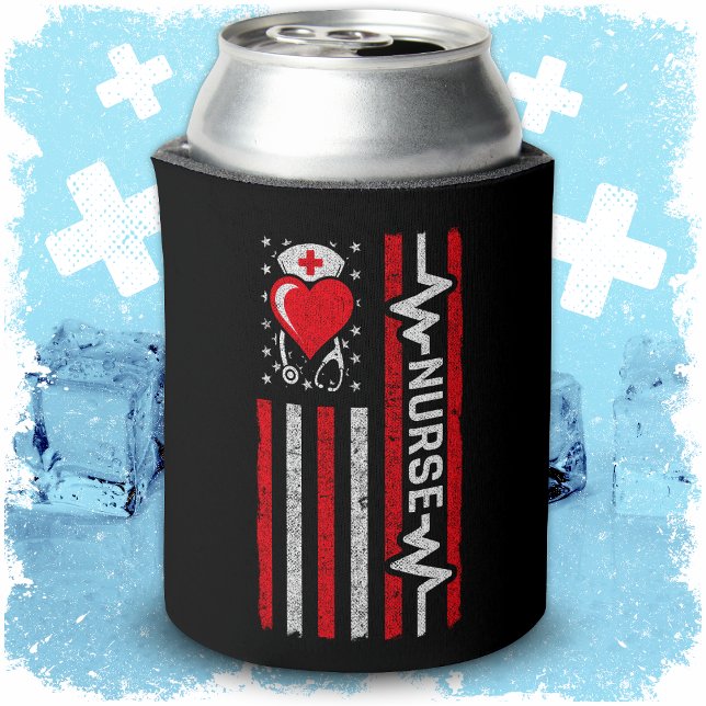 Porta-lata Apreciação da Enfermeira Hero Flag Americana (Criador carregado)