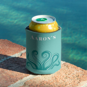 Porta-lata Aqua e Octopus Branco Tentáculos Personalizados