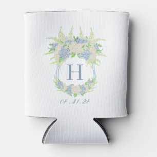 Porta-lata Aquarela Azul e Branco Hydrangea Crest