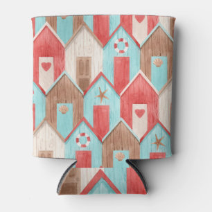 Porta-lata Aquarela da casa de praia: padrão retrô.