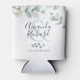 Porta-lata Aquarela Eucalyptus Weding Can Cooler