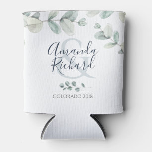 Porta-lata Aquarela Eucalyptus Weding Can Cooler