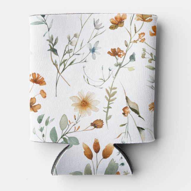 Porta-lata Aquarela flor selvagem estilo Boho (Frente)