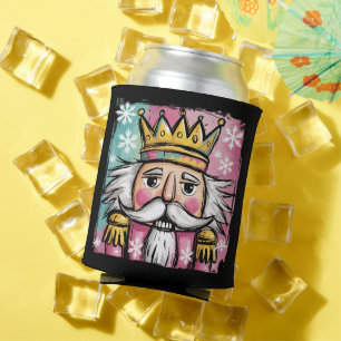 Porta-lata Aquarela Préppy Papai Noel Esmagador de Nozes Nata