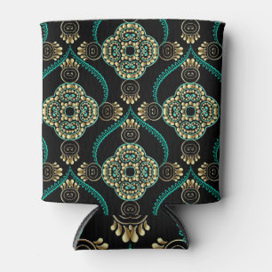 Porta-lata Árabe Floral, Padrão de Elegância Vintage.