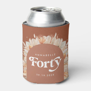 Porta-lata aranha aniversário de 40 anos, pampas-de-erva-ter