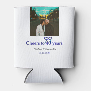 Porta-lata Arco azul grita 40 anos de casamento
