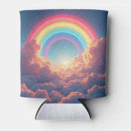 Porta-lata arco-íris e nuvens