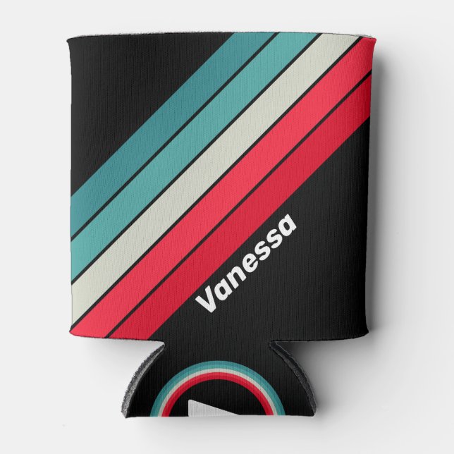 Porta-lata Arco-Íris Riqueado Retroativo e Riqueado com Nome (Frente)