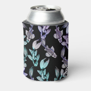 Porta-lata Arco-Íris Roxo Koi Pond Art Cois Padrão de peixe