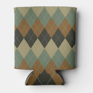 Porta-lata Argyle Autumn: Chic Rhombus Castanho-Verde