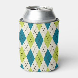 Porta-lata Argyle azul e verde