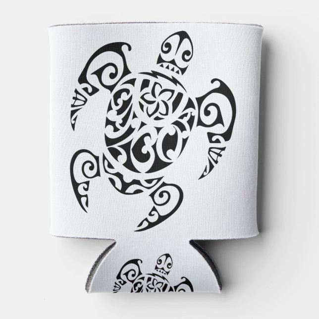 Porta-lata Art de tatouage maori polynésien de tortues marine (Frente)