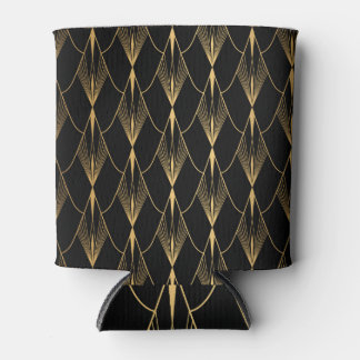 Porta-lata Art Deco: Dourado Luxo sem costura preto