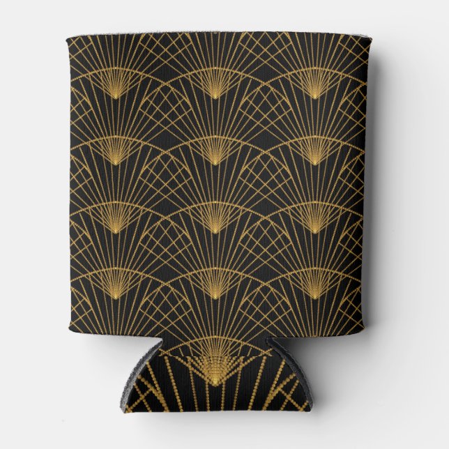 Porta-lata Art Deco Glamor: Ventilador Ouro. (Frente)