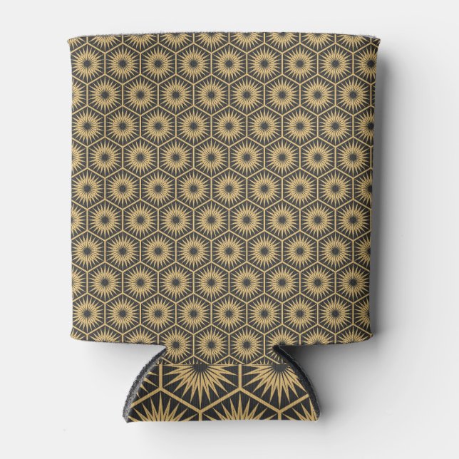 Porta-lata Art Deco: Papel de parede hexagonal da vinheta (Frente)