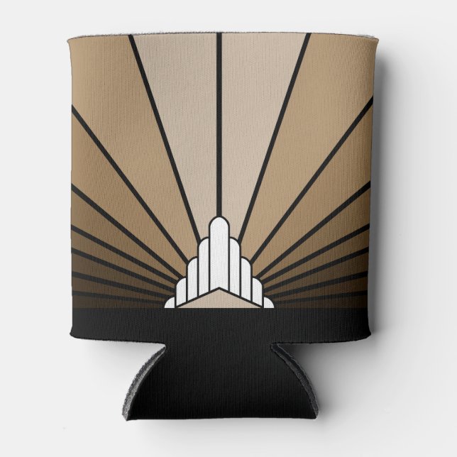 Porta-lata Art deco sun em tan Cooler (Frente)