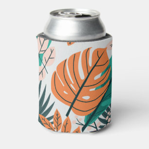 Porta-lata Arte Botânica de Folhas Tropicais Grandes e Colori