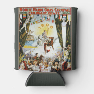 Porta-lata Arte de Cartaz do Carnaval de Mardi Gras Móvel Vin