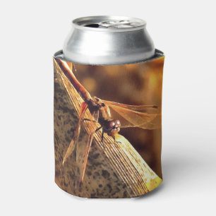 Porta-lata Arte de Insetos de Dragonfly Vermelha Elegante