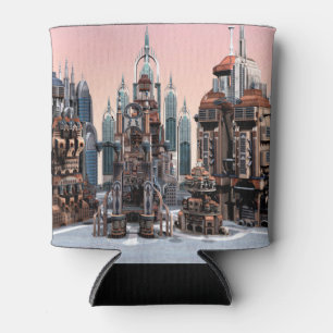 Porta-lata Arte de Paisagem Urbana Futurista Pastel Fantasia