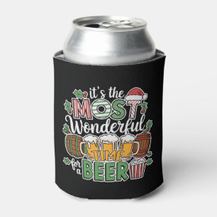 Porta-lata Arte de palavras engraçadas de cerveja de Natal