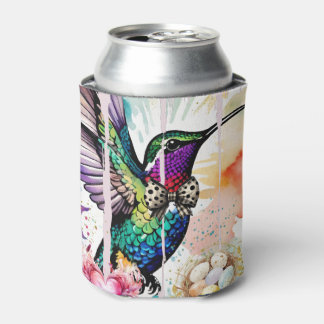 Porta-lata Arte de Pássaro com Pinceladas