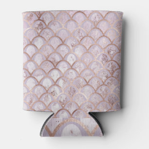 Porta-lata Arte Deco, Geométrico Rosa Dourado.