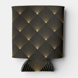 Porta-lata Arte Deco: Legância Dourada Negra.