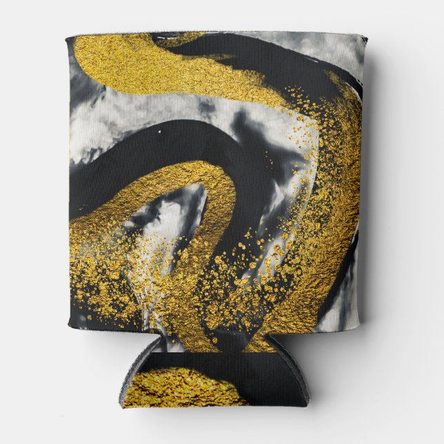 Porta-lata Arte e Dourado: Traço Negro (Frente)