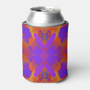 Porta-lata Arte Gráfica Abstrata Laranja Roxo E Vermelho Desi