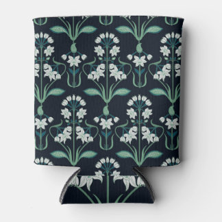 Porta-lata Arte nouveau floral, padrão sem costura abstrato.