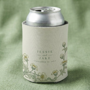 Porta-lata Arte nova clássica de casamento com bordas florais