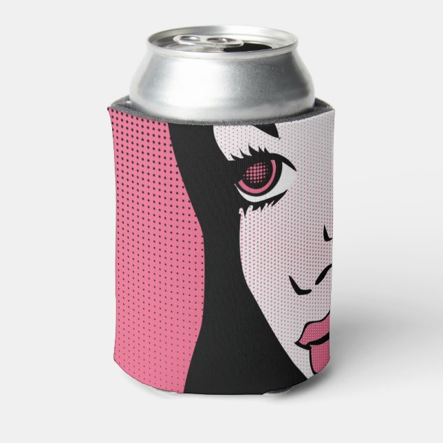 Porta-lata Arte Pop de Quadrinhos Modernos do Rosto Feminino (Can Back)