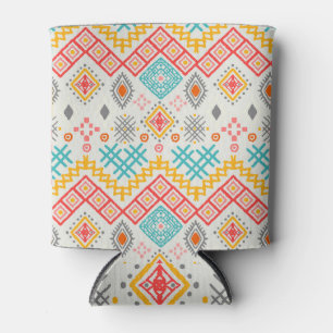 Porta-lata Arte tribal: impressão boho geométrico.
