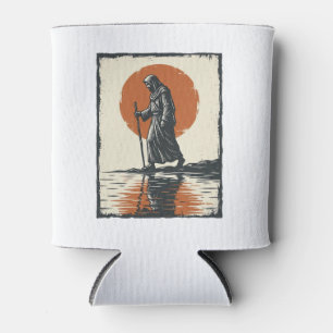 Porta-lata Arte Vetorial Reflexo do Pôr do Sol da Figura Anda