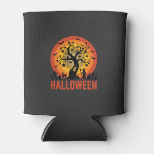 Porta-lata Árvore Assombrada do Halloween Bruxa e Gatos Preto
