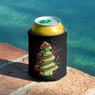 Porta-lata Árvore de Natal Cookie Pincelada Manchada Preppy 