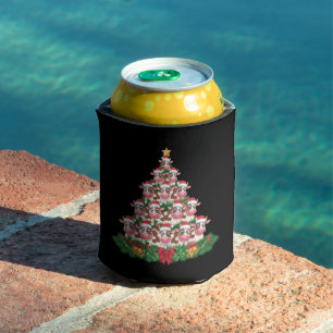 Porta-lata Árvore de Natal da Vaca Camisa Divertida Amante de