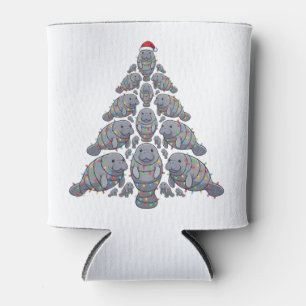 Porta-lata Árvore de Natal do Peixe-boi Chapéu de Papai Noel