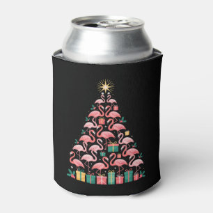 Porta-lata Árvore de Natal Flamingo Rosa Festa de Natal