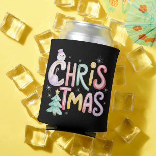 Porta-lata Árvore de Natal Preppy Boneco de Neve Brilho Coque