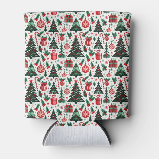 Porta-lata Árvore de Natal, presentes, cana doce (Frente)